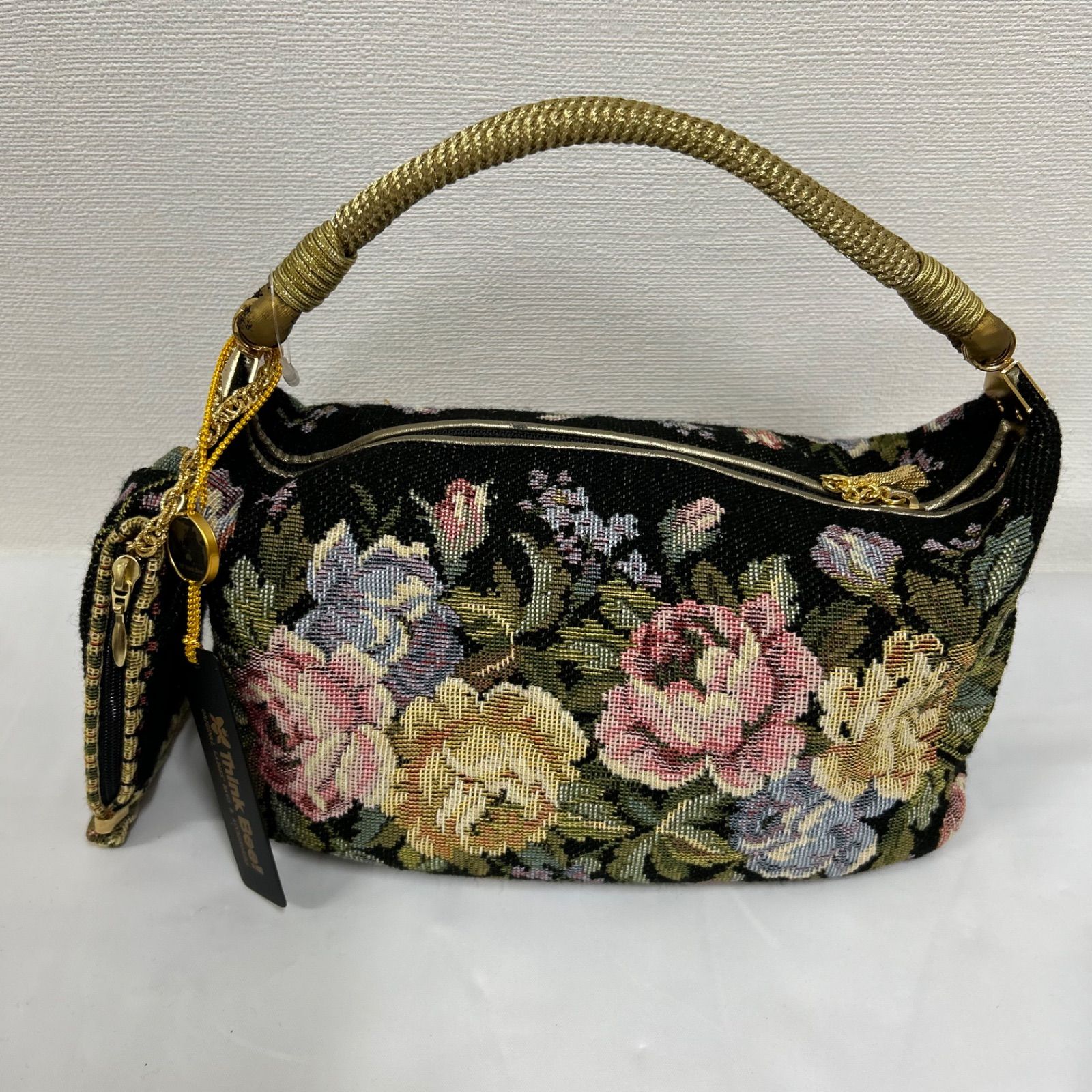 花柄刺繍 ハンドバッグ シンクビー シンクビー！ Think Bee! 花柄刺繍 ハンドバッグ - メルカリ