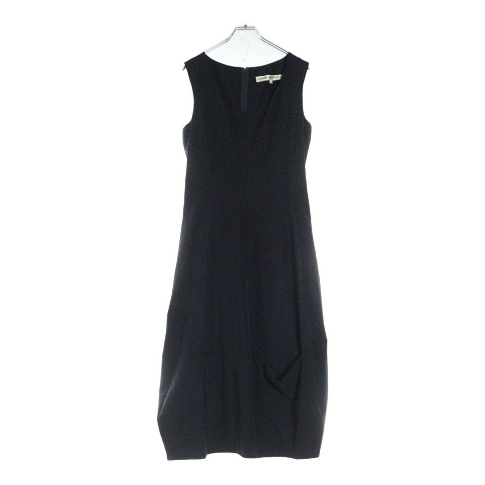 COMME des GARCONS コムデギャルソン 90S ウール ノースリーブ ノーカラー ワンピース ドレス ネイビー GO-11061S AD1992 レディース