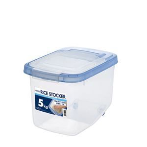 21個セット 米びつ|ライスストッカー 5型 5kg 計量カップ付き キャスター付き ラストロウェア スライド 〔キッチン〕