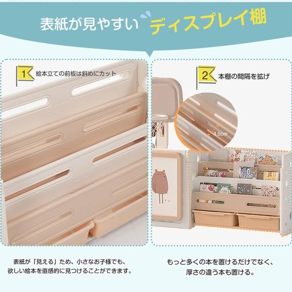 4in1 おもちゃ棚 絵本棚 描きボード 大容量 収納ラック バスケットゴール おもちゃ箱 絵本棚 引き出し 玩具箱 ラック ボックス 本棚 組立カンタン 自由組合 STEELWINDOWSANDDOORS_COM