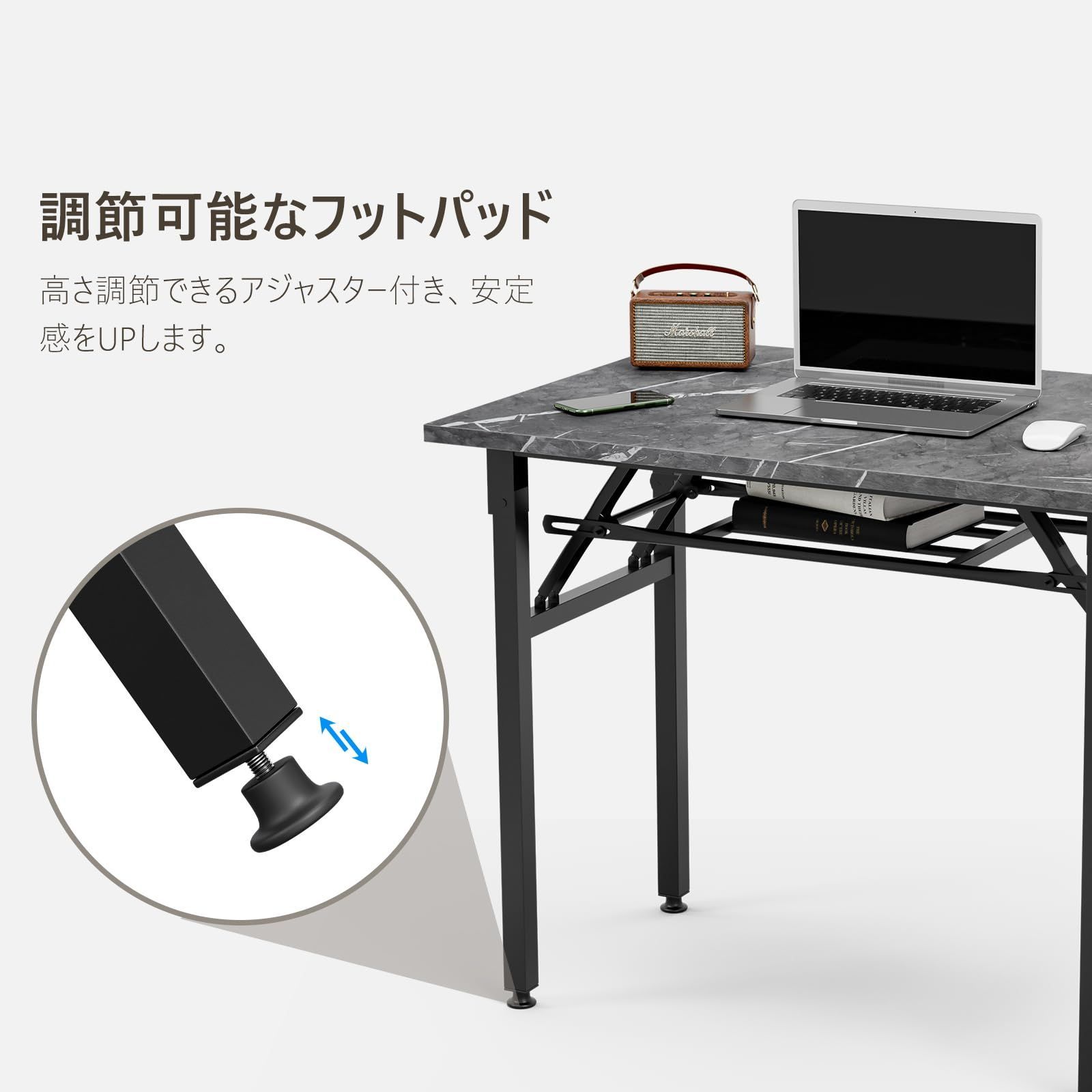 特価】FryLR 折りたたみデスク 大理石柄 組み立て不要 80*60*70CM