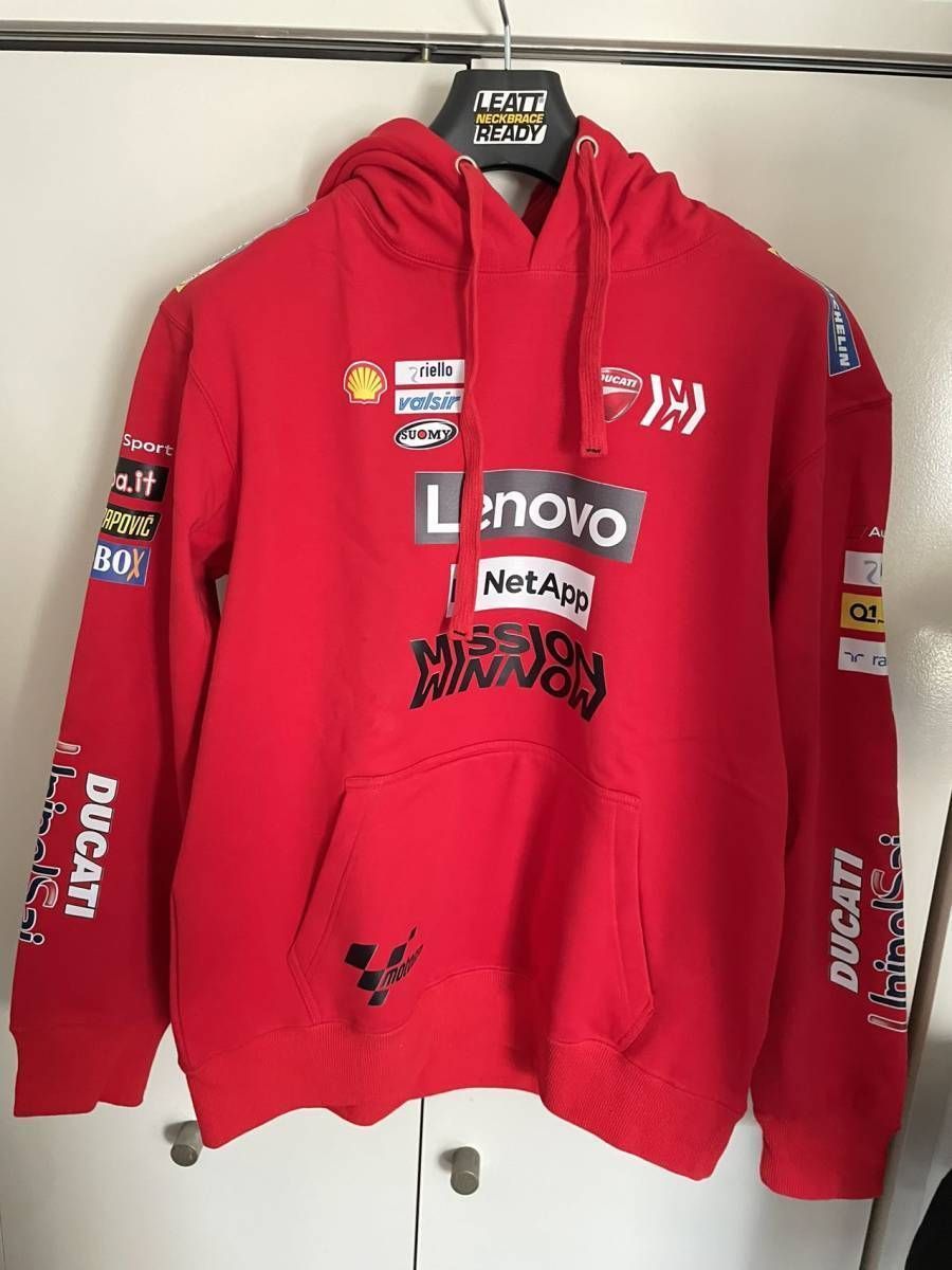 アウトレット L MotoGP RACING ドゥカティ Ducati TEAM パーカー 長袖 バイクウエア オートバイ レーシング アウトドア B