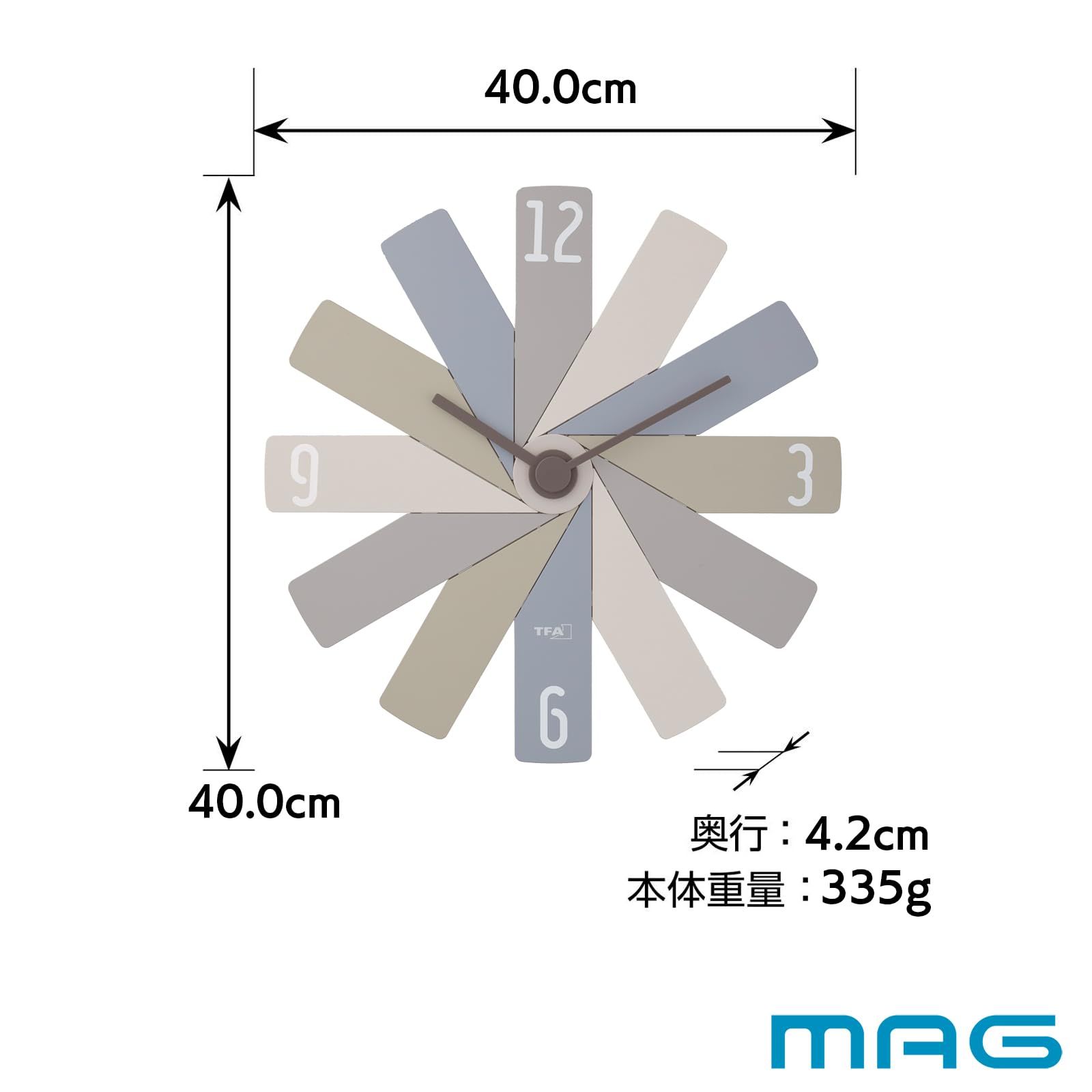 GY-Z W-815A BOX THE IN CLOCK グレー 縦約40×横約40㎝ 組み立て