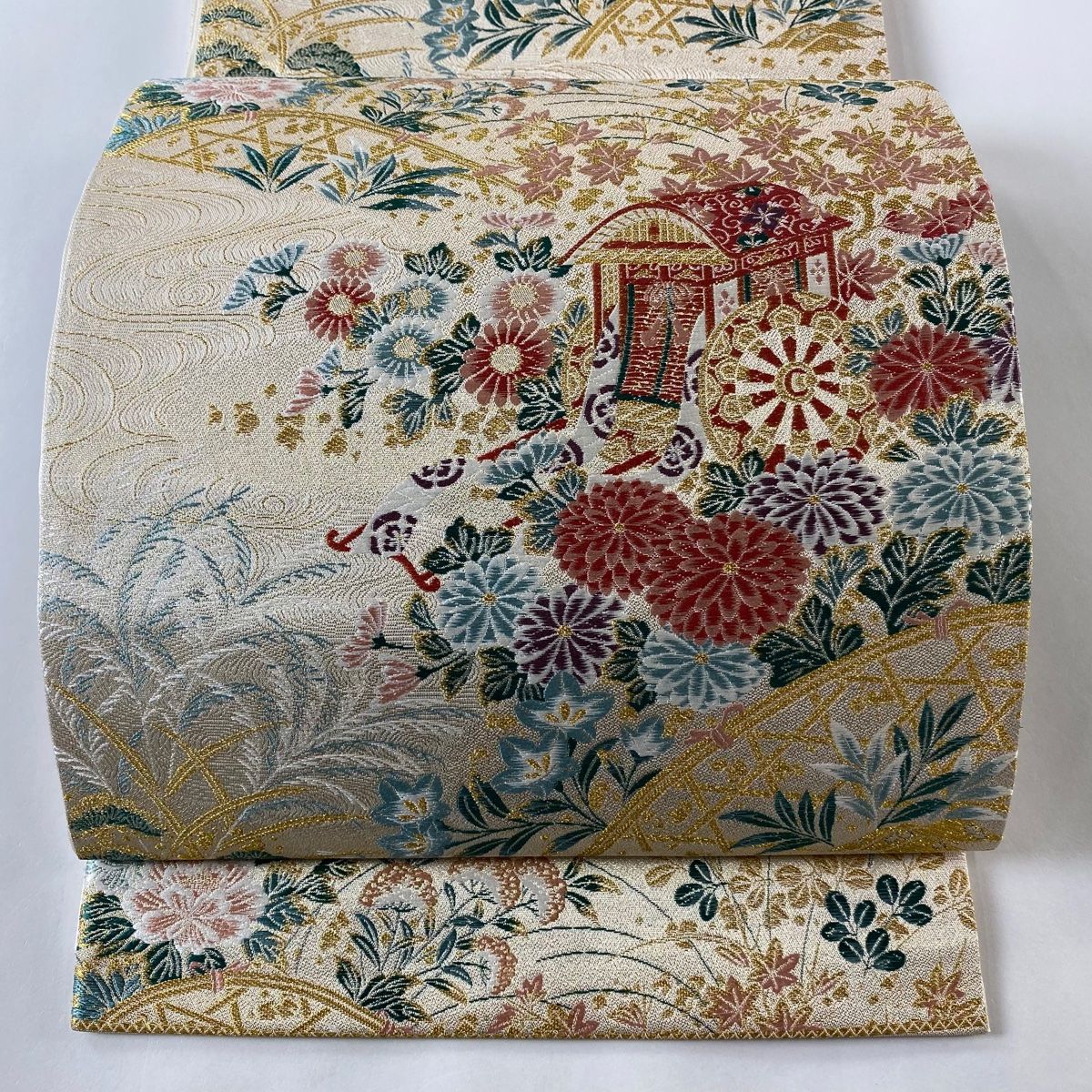 特定のお客様用◆S452◆袋帯 菱屋善兵衛 秋草 金糸 六通 着物帯　送料無料 ki4984AB-2_grande.jpg?v=1728350308