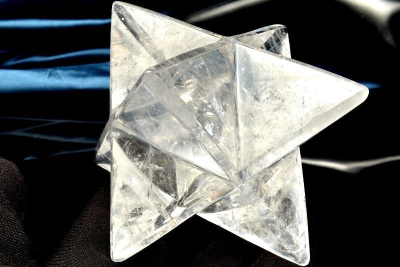 １点物 水晶クリスタルクォーツ 110x90mm アステロイドマカバ 星型正十二面体 置物 パワーストーン 天然石 _CG6639 宅急便