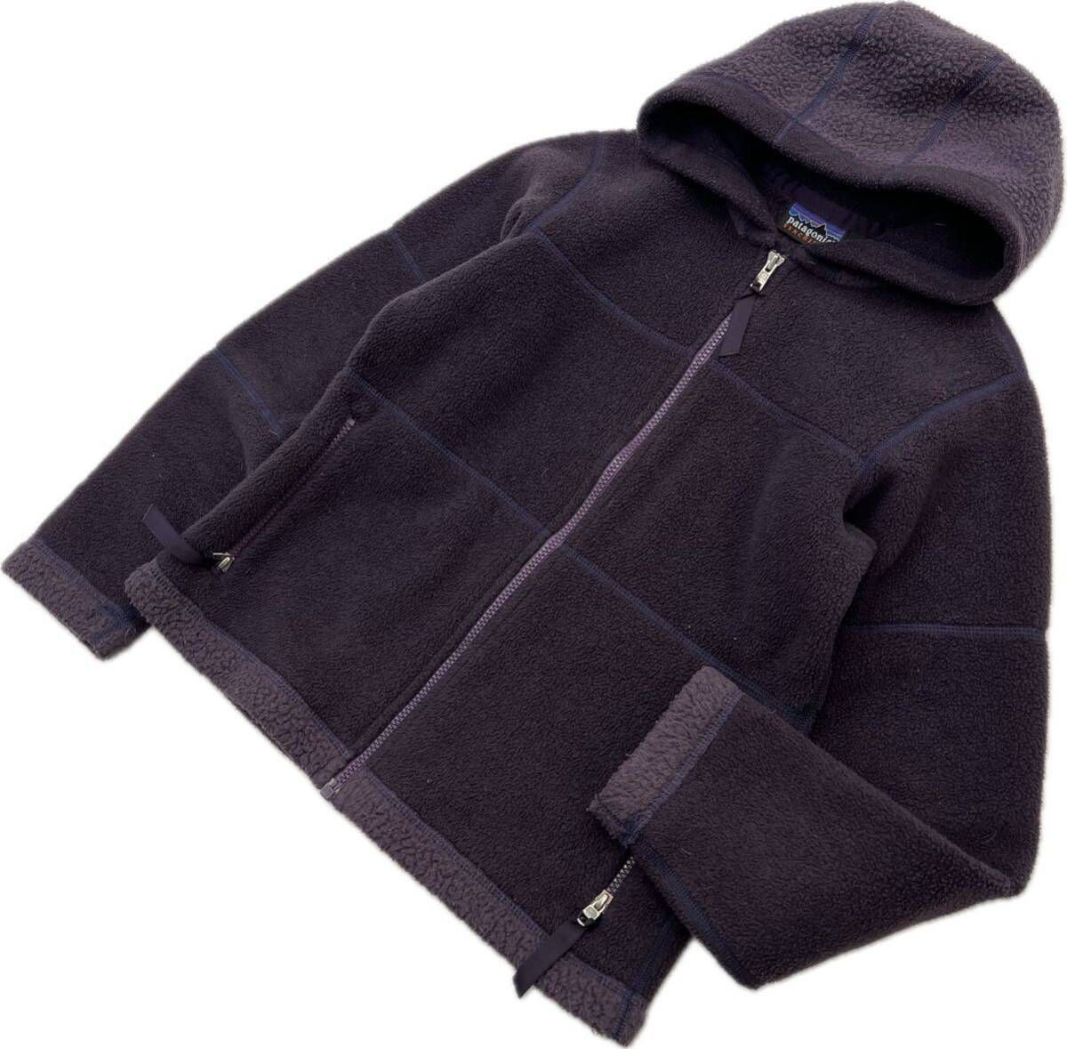 patagonia ☆ パタゴニア USA製 パープル ジップアップ フリース 