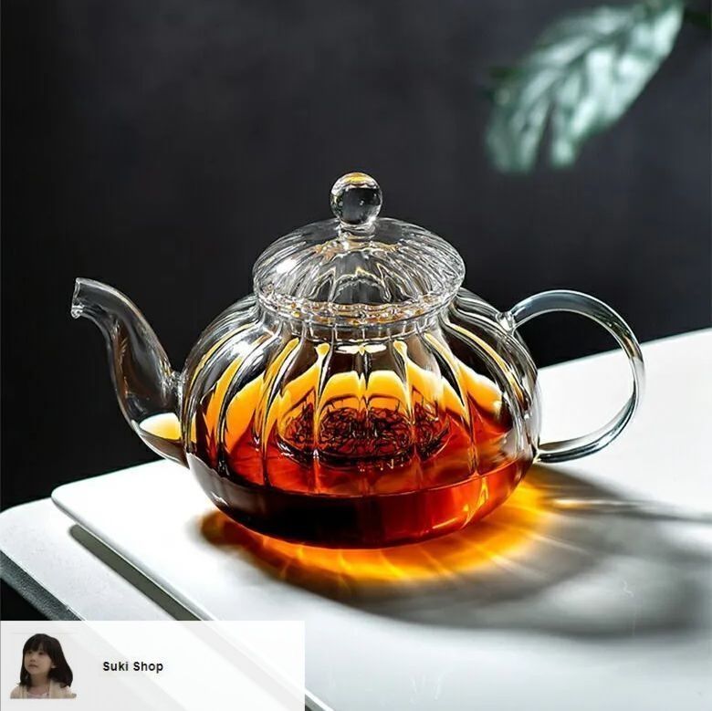 Zurucily ガラスカンフーティーポットセット ティーメーカー 茶こし