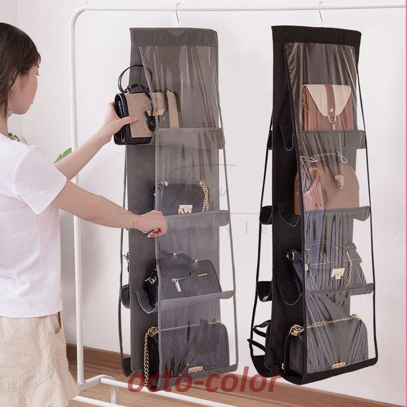 バッグ収納|クローゼット|かばんの型崩れ防止|ラック|カバン収納|吊り下げ式|壁掛け|四段２点セット