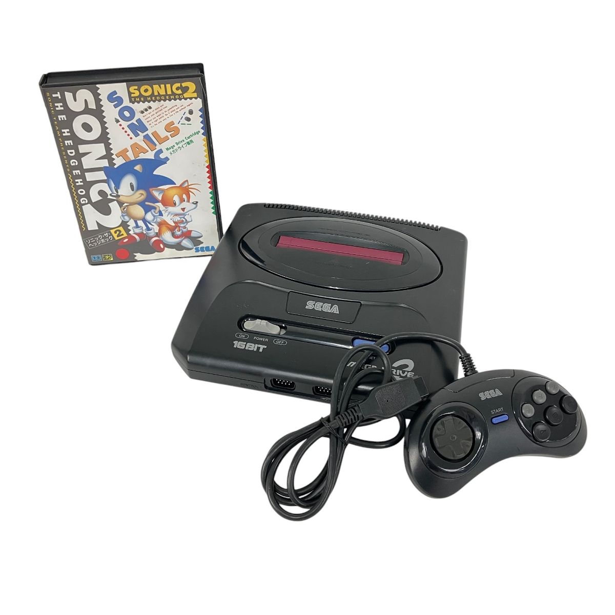 売れ筋介護用品も！ ソフト付 メガドライブ2 HAA-2502 SEGA ゲーム機 中古 セガ その他