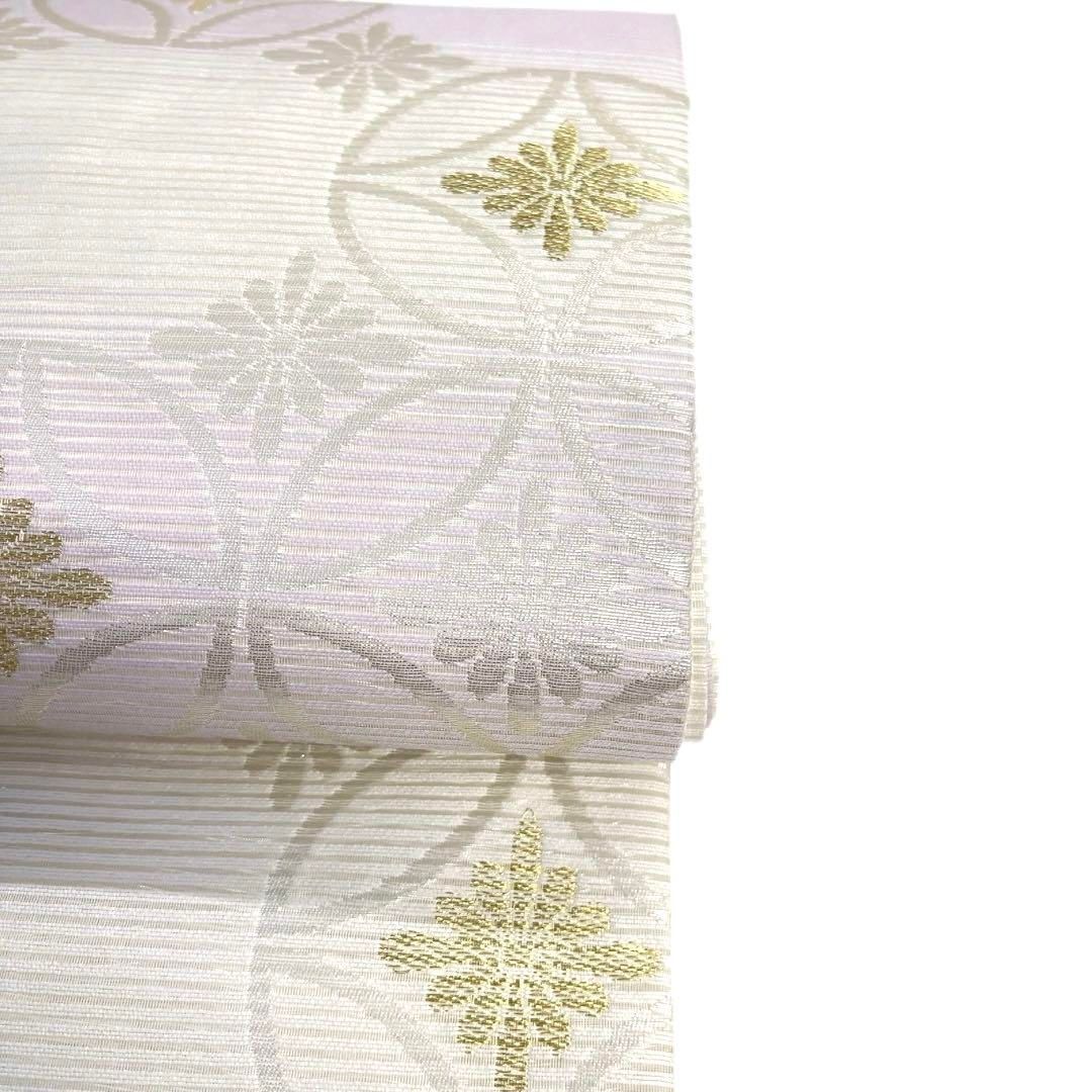 未着用 仕立て上がり 名古屋帯 夏用 絽 七宝 菊 西陣織 着物 074a d