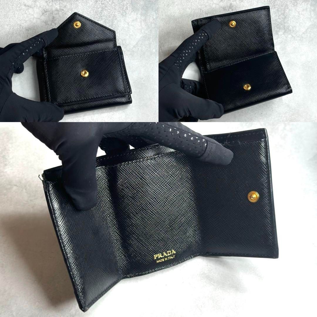 PRADA プラダ サフィアーノメタルコンパクトウォレット 三つ折り財布 ミニ財布 サフィアーノレザー ブラック 1MH021 SAFFIANO  METAL NERO - メルカリ