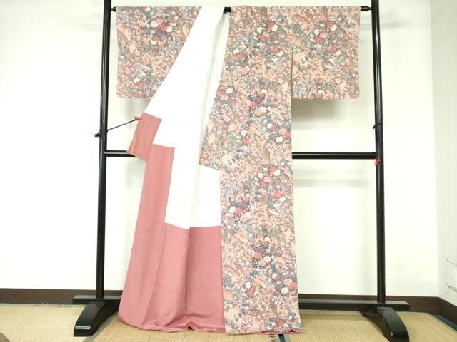 平和屋着物○上質な色無地 霞地紋 紅梅色 正絹 逸品 DAAZ0699ps - メルカリ