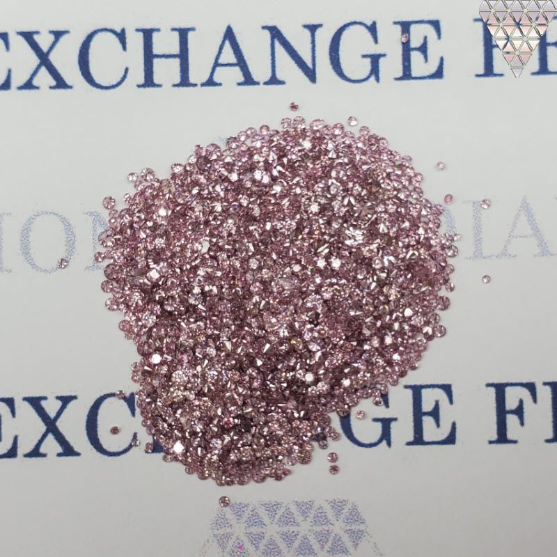 10 ピース 0.01 ct 合計 約 0.10 ct Fancy Vivid Purplish Pink I1-SI 