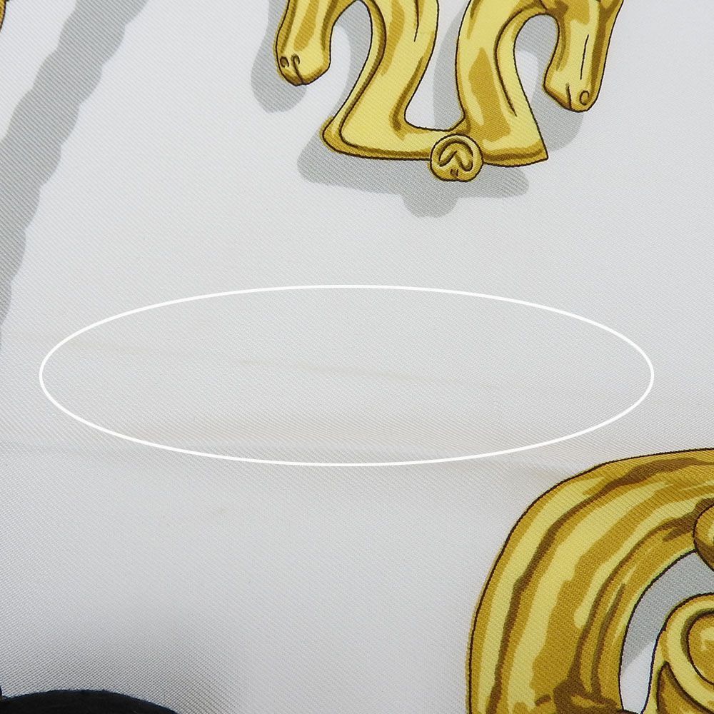 中古】 エルメス スカーフ カレ90 シルク100％ LES CAVALIERS D'OR