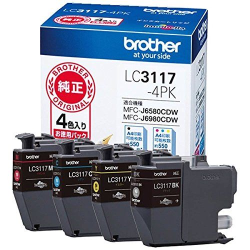 ブラザー 純正 インクカートリッジ 4色パック LC3117-4PK （1点）