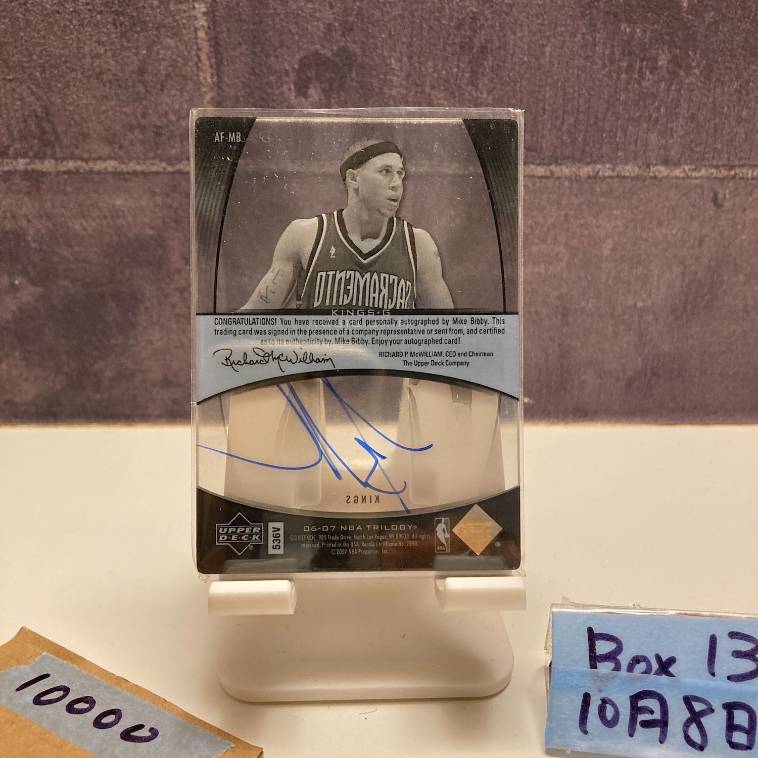 2006-07 Upper Deck Trilogy Mike Bibby 直筆サインカード SACRAMENTO KINGS Autofocus カード