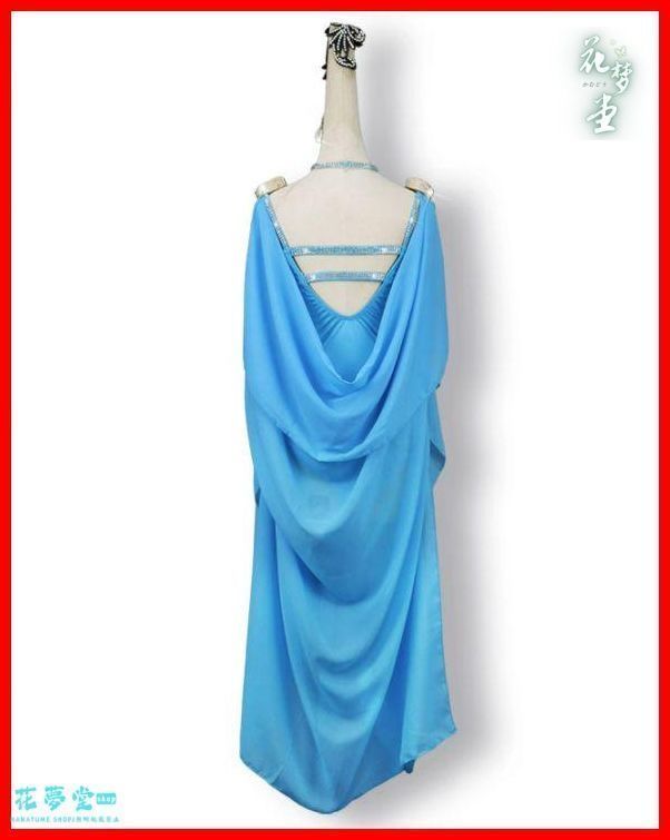 新作 社交ダンス衣装 ラテンワンピースドレス 花柄 ブルー オーダー