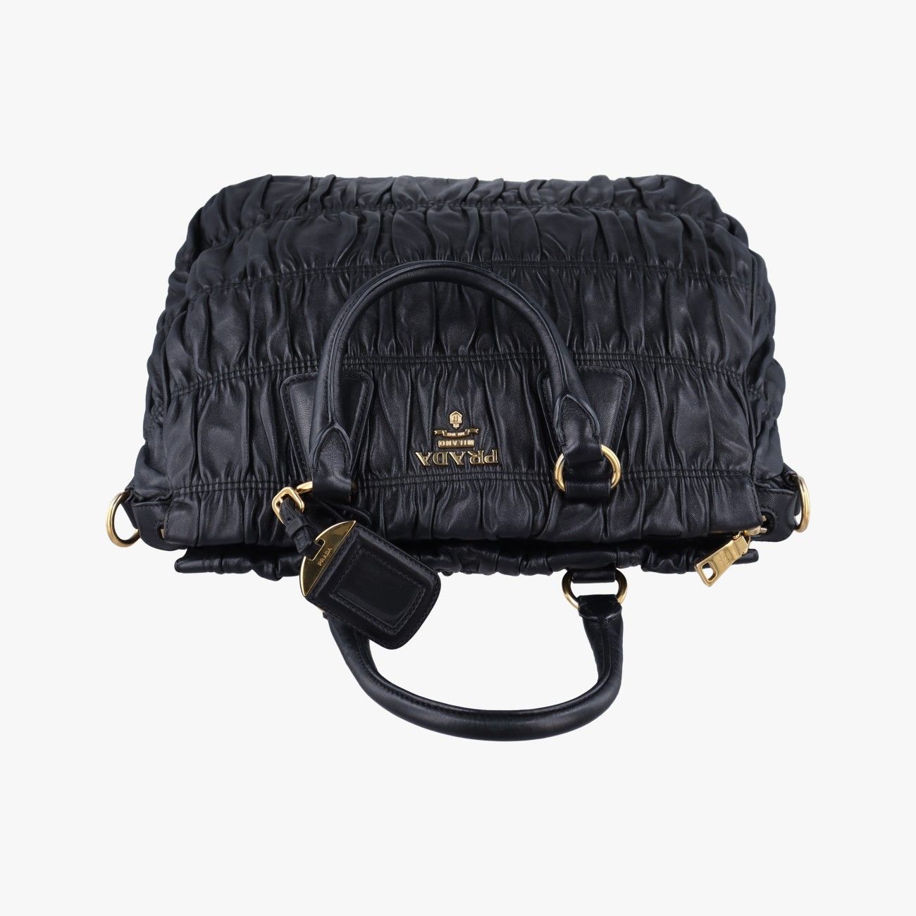 PRADA ブラックブーティ ブラック レザー フーディー | PRADA