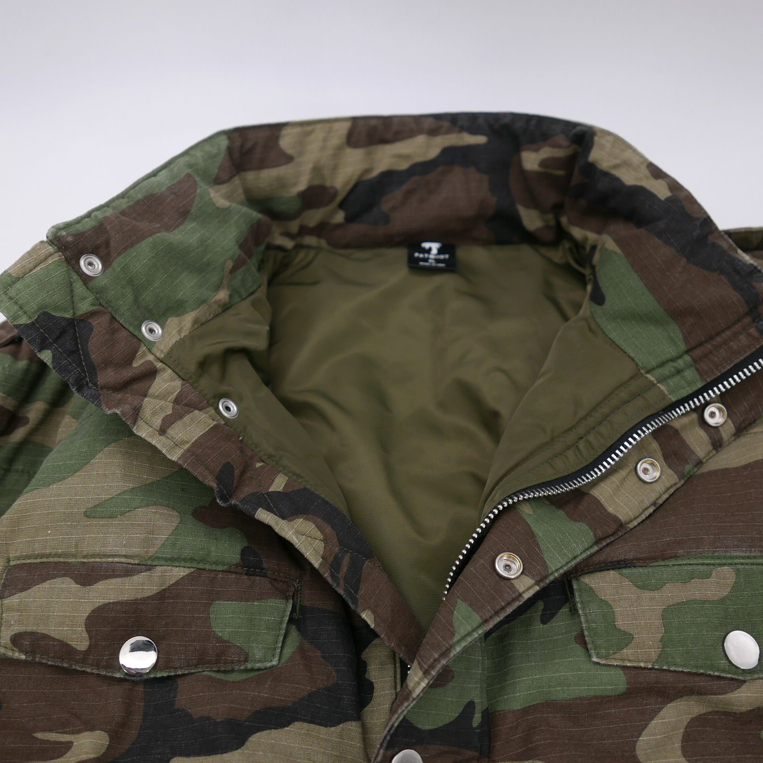 PATRiOT パトリオット CAMO MOTO PUFFER JACKET メンズ アウター 中綿ジャケット ブルゾン ジャンパー 迷彩GREEN CAMOUFLAGE XL