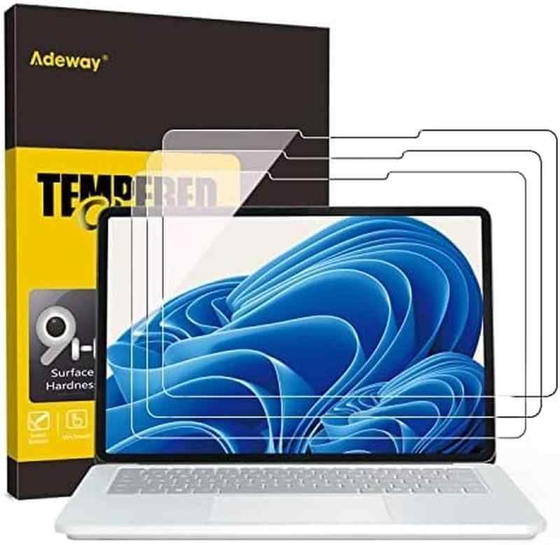 【2+1枚入り】Adeway Microsoft Surface Laptop Studio 2/1 14.4inch ガラス保護フィルム U型【9H硬度 高透過 指紋防止 気泡防止 高感度タッチ 2