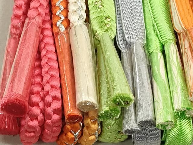 平和屋着物○和装小物 帯締め10本 笹浪組 京乃組紐 手組紐 金糸 逸品  