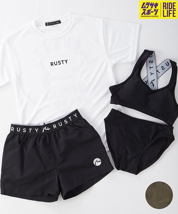 ムラスポ公式 RUSTY ラスティー 水着 キッズ 4点セット セパレートタイプ タンクトップ 半袖 Tシャツ ショートパンツ 964806