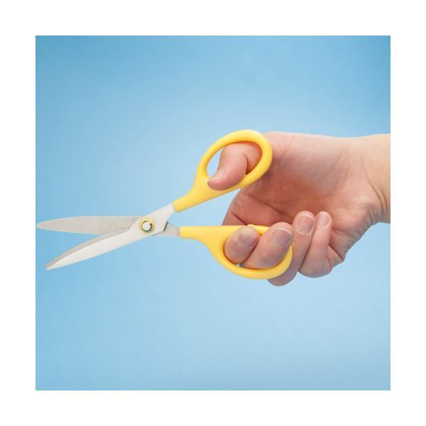 まとめ TANOSEE コンパクトはさみ 刃先先丸 刃渡り65mm イエロー 1セット 10本 ×5セット ATMAENTERPRISE_COM