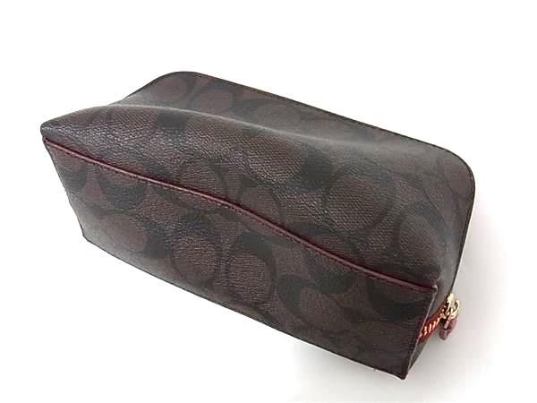 □新品同様□ COACH コーチ シグネチャー PVC メイクポーチ 化粧