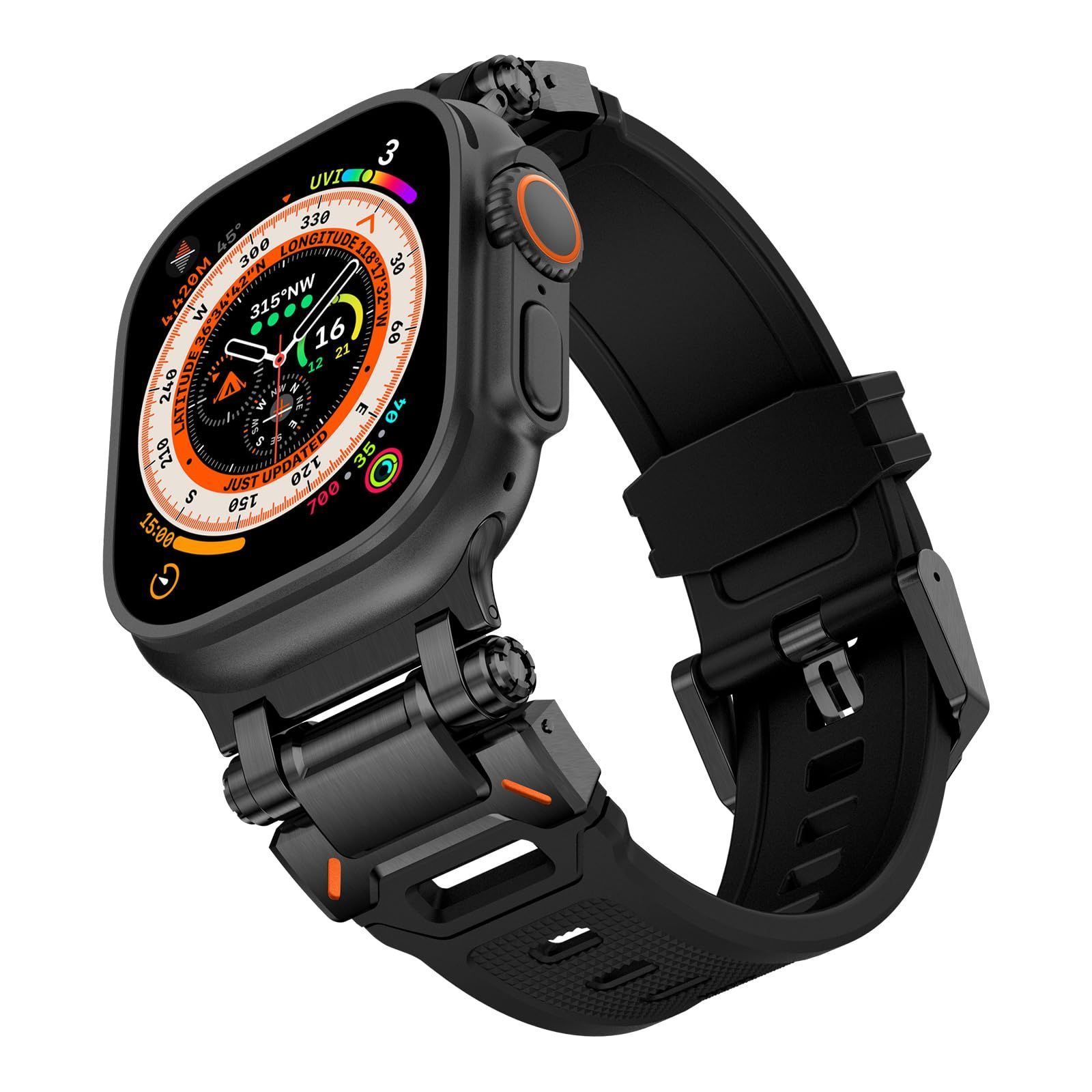【新着商品】コンパチブル Apple Watch バンド 49mm 46mm 45mm 44mm 42mm アップルウォッチ スポーツ バンド TPU 交換用 BinGeLi ベルト 耐衝撃 防水 防汗メンズ Watch Ultra2/Ultra Series