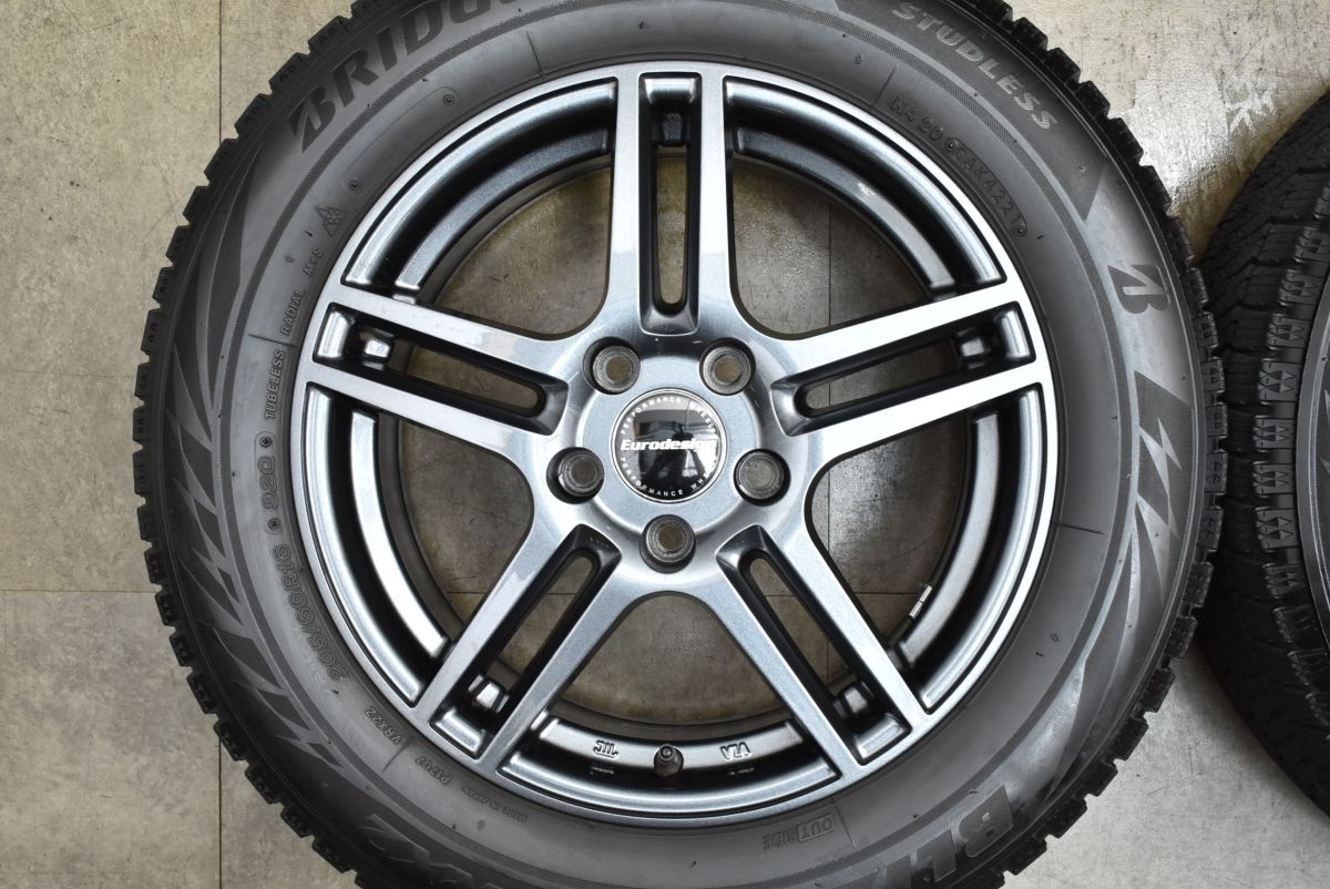 成長 程度良好品 ユーロデザイン 16in 46 PCD112 ブリヂストン ブリザック VRX2 205|60R16 VW ゴルフトゥーラン T-Roc 交換用 可 貴重