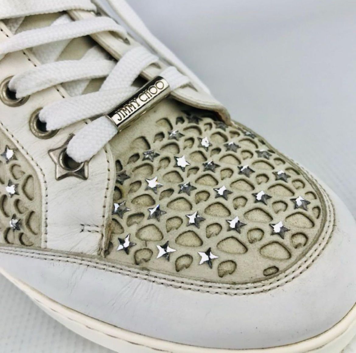 JIMMY CHOO☆ジミーチュウ・レディース レザー切替し スター JIMMY CHOO☆ジミーチュウ・レディース レザー切替し スター
