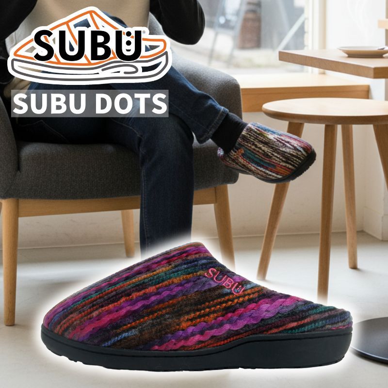 SUBU DOTS ドッツ Mサイズ26-27.5cm コズミックウェーブ スブ 冬用サンダル ユニセックス 男女兼用 冬用のおしゃれで暖かいサンダル 起毛加工で暖かい 4層構造のクッションインソール 素足で気軽にお出かけできる