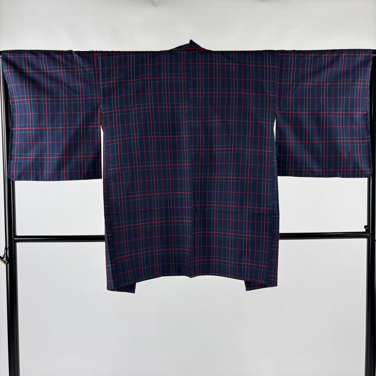 斜め市松大島紬 丈162cm 正絹 袷 松笠の模様 大島紬 身丈（肩から）159.5㎝