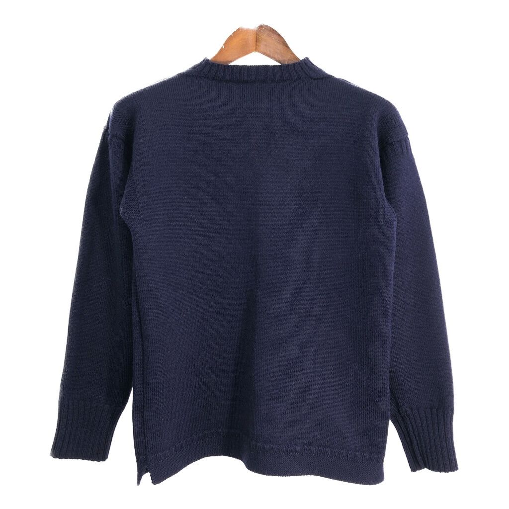 80年代 Traditional GUERNSEY ガンジーセーター ネイビー(メンズ XS相当)中古 古着 T8791 80年代 Traditional GUERNSEY ガンジーセーター ネイビー(メンズ XS