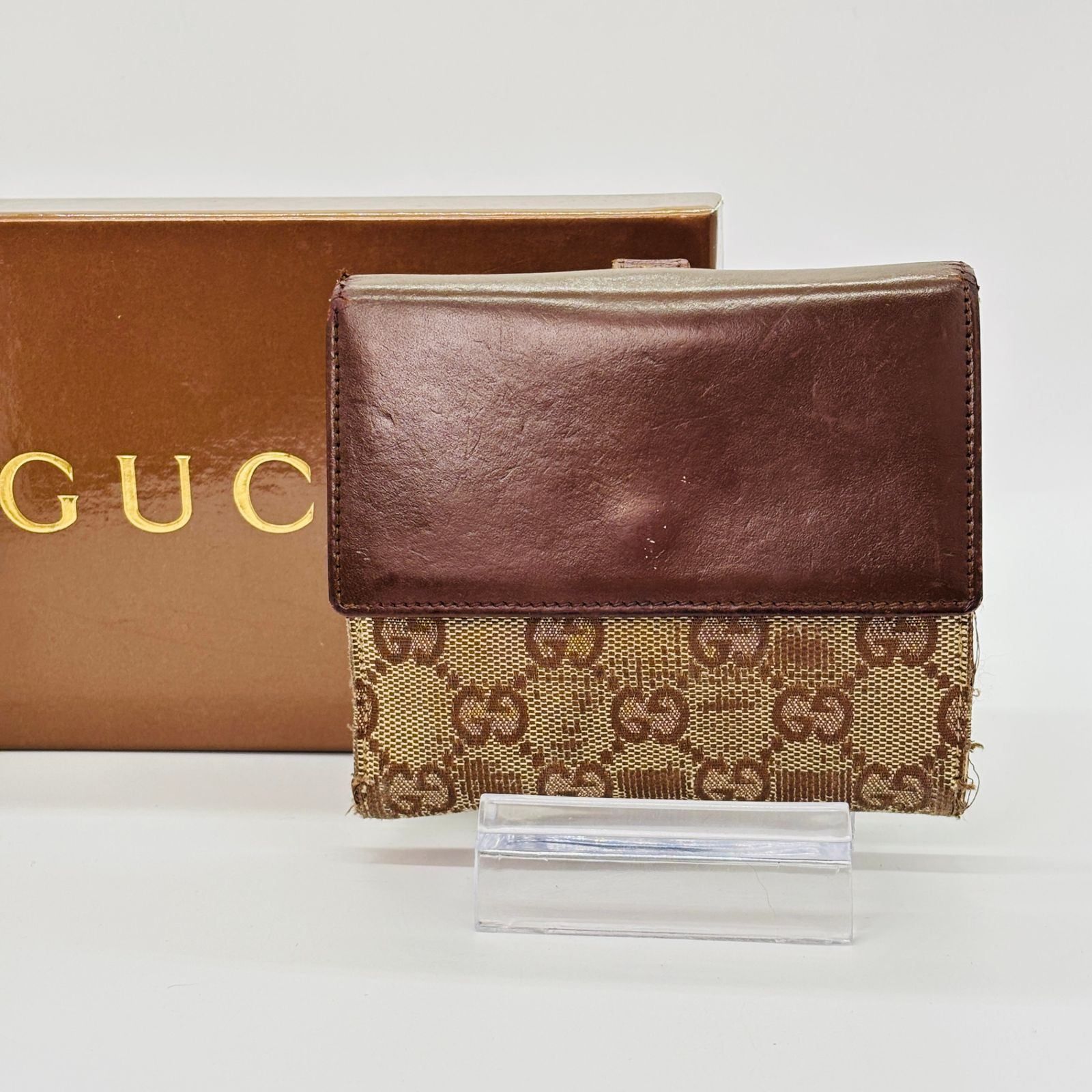 ✨未使用に近い✨　GUCCI ミニ財布　ジャッキー　GGライン　キャンバス　シマ ✨極美品✨ GUCCI ミニ財布 GGライン ジャッキー キャンバス 刻印