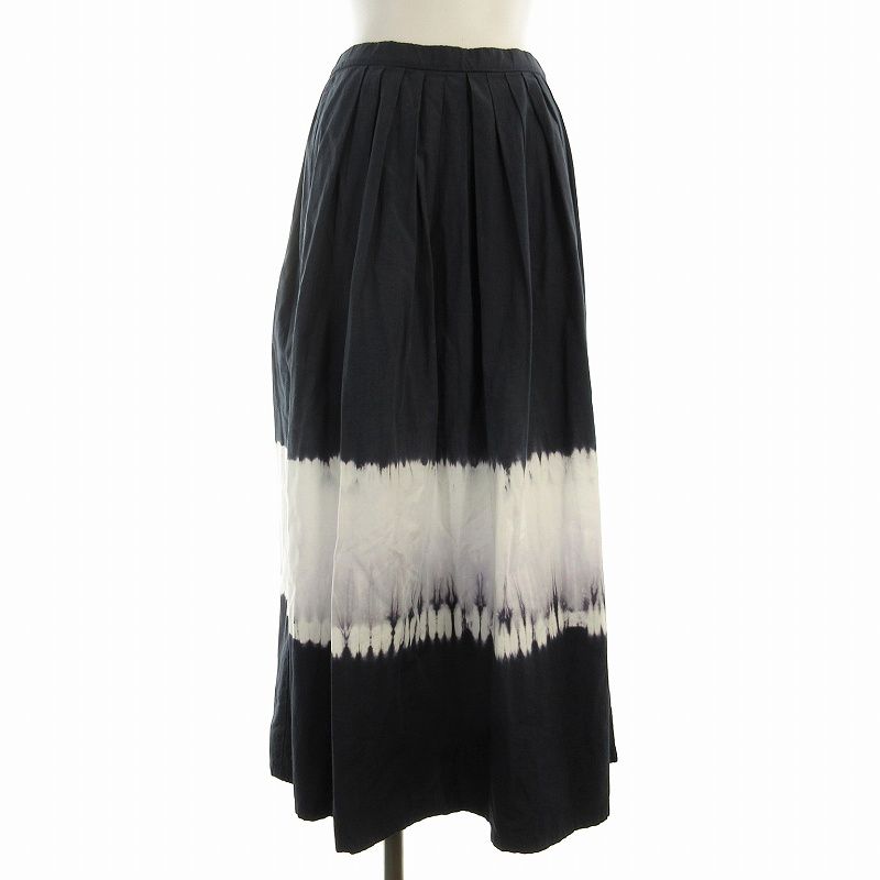 グレースコンチネンタル GRACE CONTINENTAL フレアスカート ロング 36 S 紺 ネイビー 白 ホワイト /EE