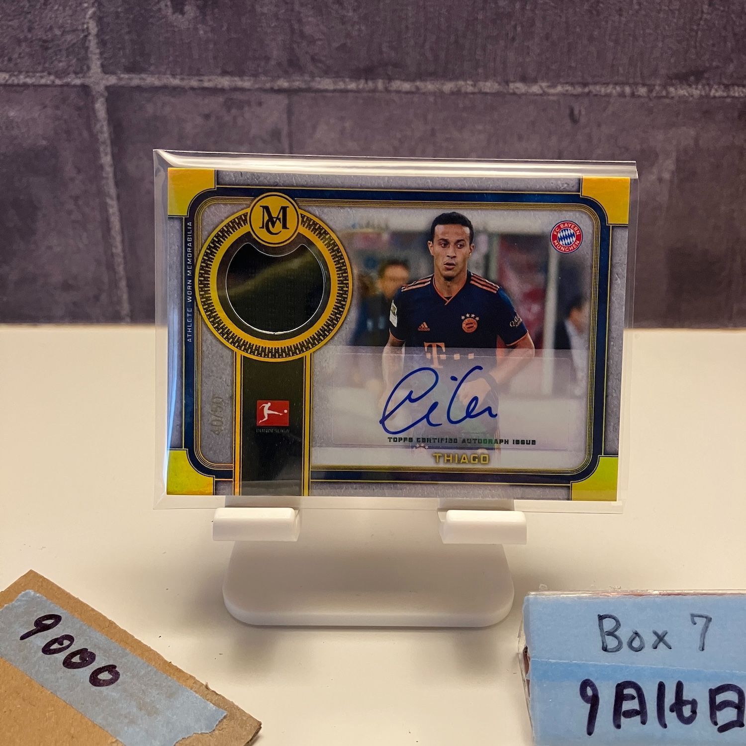 2020 Topps Thiago 40|50 サイン FC Bayern München Bundesliga ジャージ カード