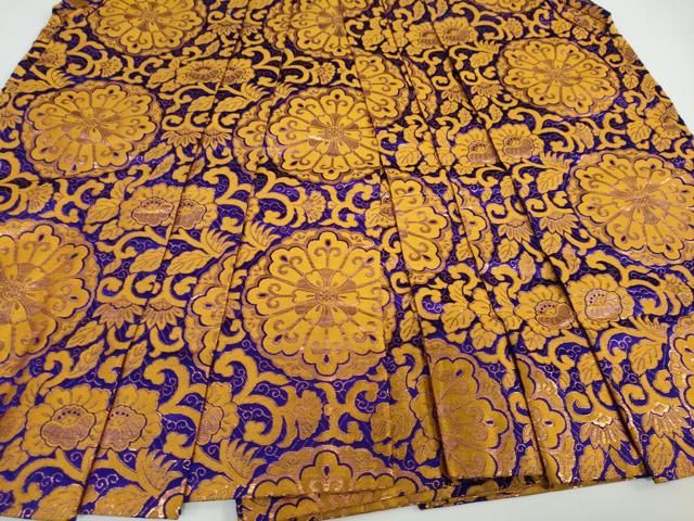 平和屋着物●男性 馬乗り袴 正倉院花唐草文 金糸 DAAW5353ud