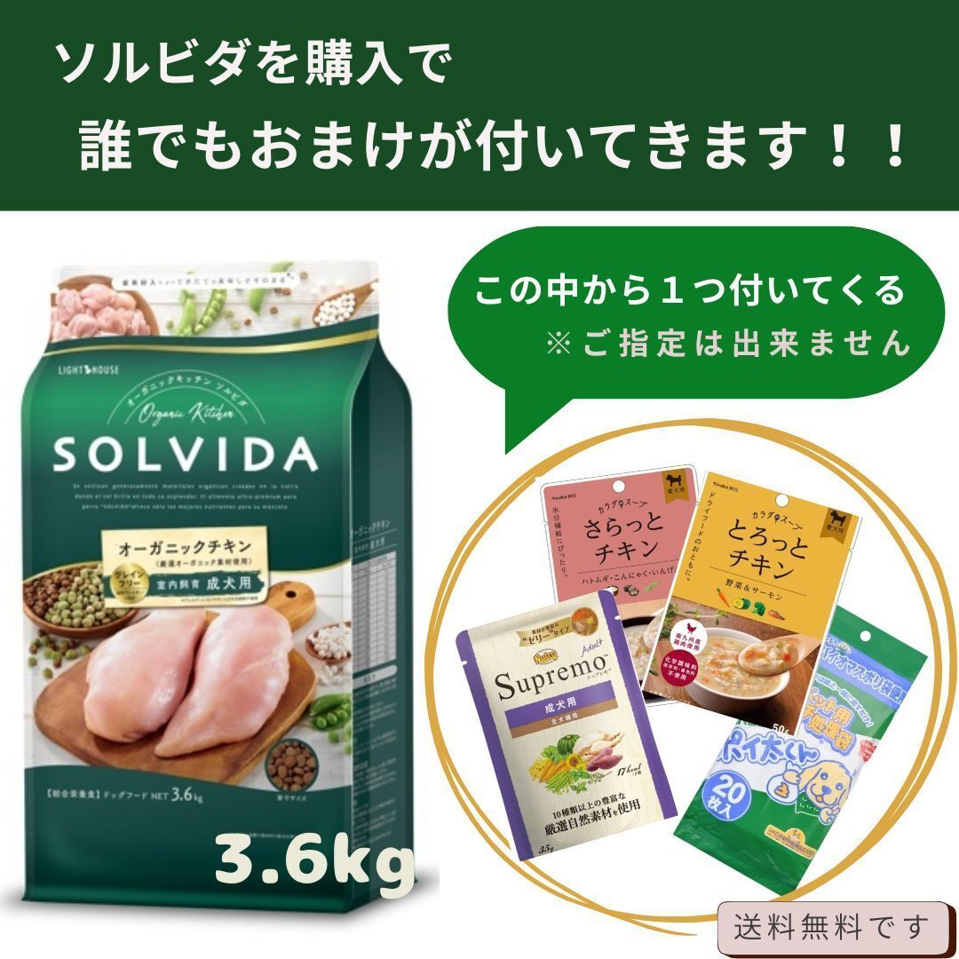 ソルビダ グレインフリー チキン 室内飼育成犬用 3.6kg 【公式通販】