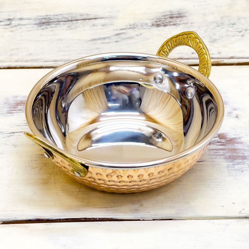 カダイ1個 小サイズ 銅装飾 カレー皿 インド食器 AS510100001 - メルカリ