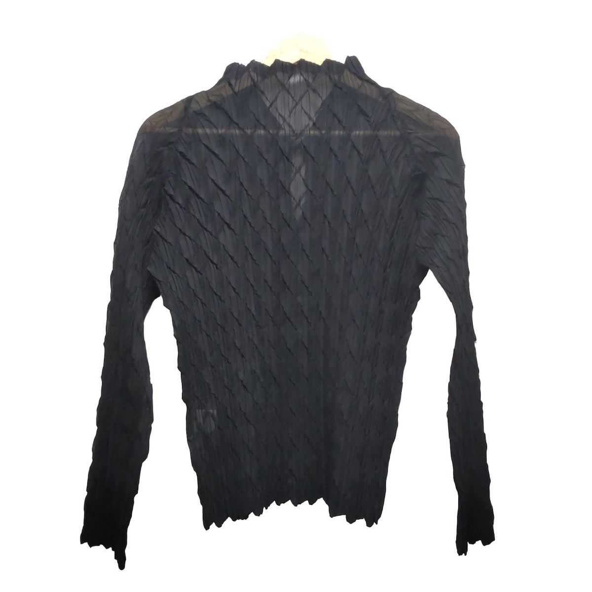 ISSEYMIYAKE イッセイミヤケ 長袖カットソー サイズ2 M レディース - 黒 プリーツ