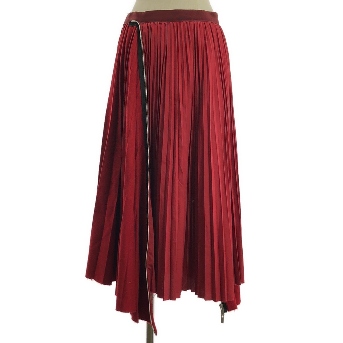 sacai プリーツスカート sacai / サカイ | Zip Detail Pleated Skirt / 異素材 切替