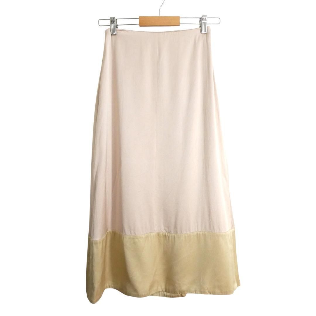CHANEL シャネル シルク・スカート 新品未使用 36サイズ 美品 CHANEL シャネル サイズ36 シルク100％ バイカラー ココマーク