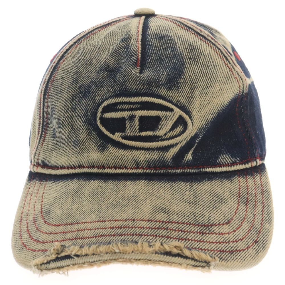 y2k DIESEL C-Seymon デニムキャップ Dロゴ ダメージ メンズ ベース
