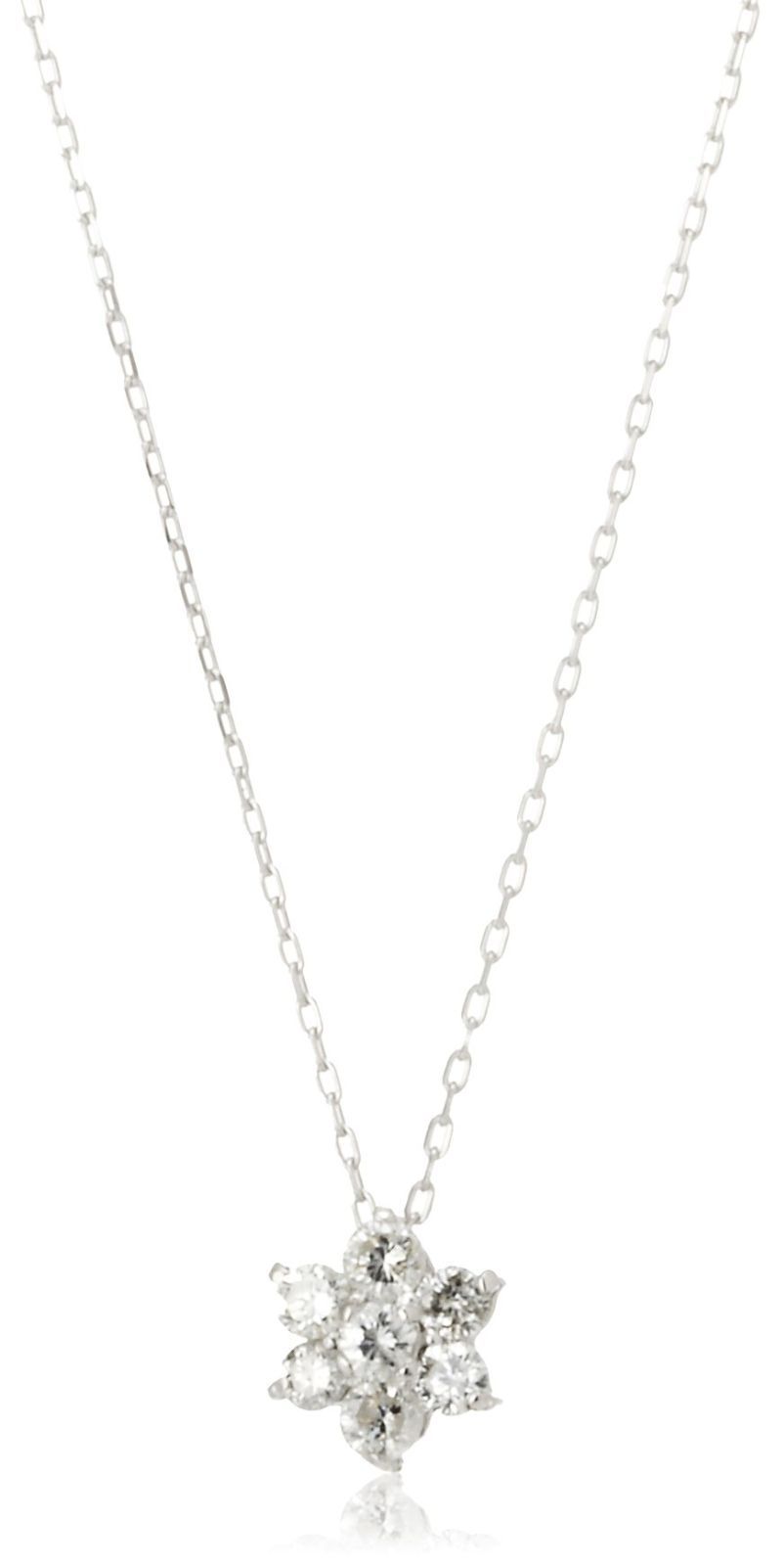 数量 D-COLLECTION K18ホワイトゴールドセブンフラワーダイヤネックレス ディーコレクション 0.2ct DTP5167WG