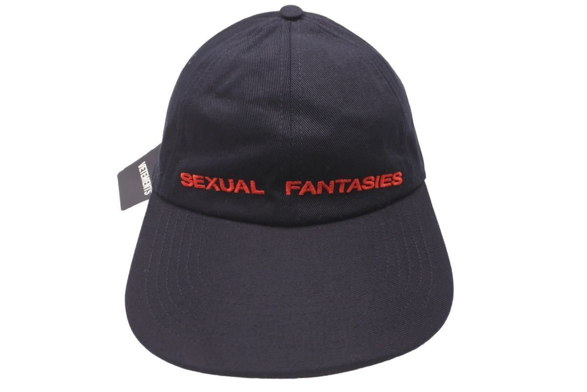 極美品 VETEMENTS ヴェトモン Sexual Fantasies キャップ ブラック