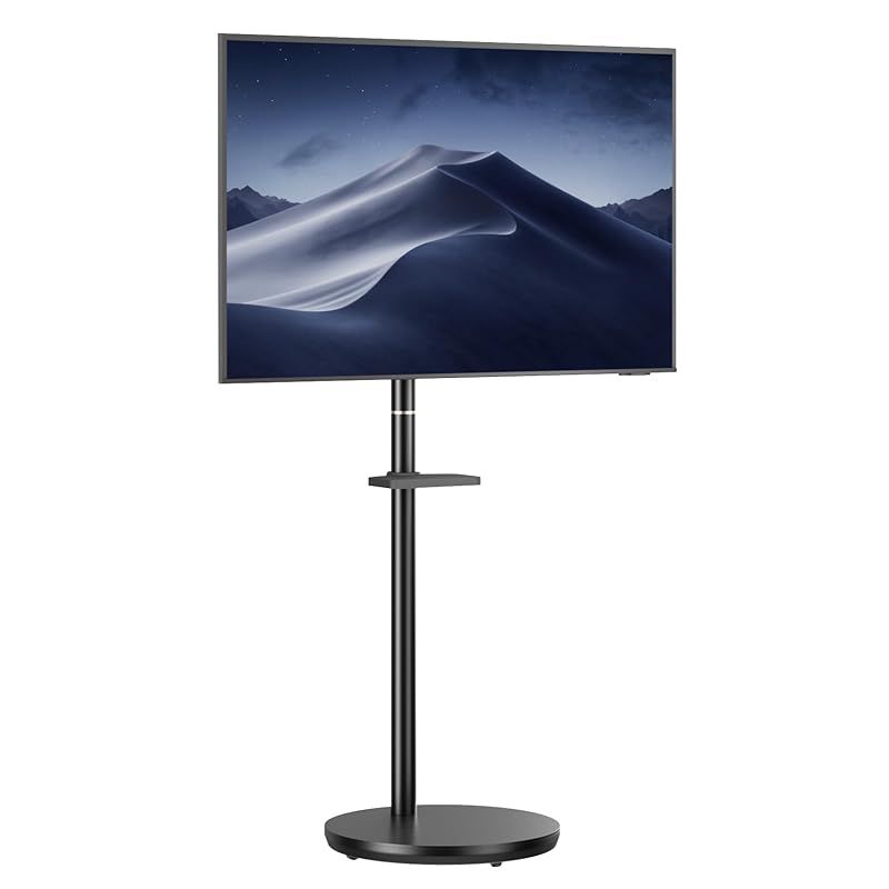 METIYA テレビスタンド 小型 テレビ台 黒 壁寄せ 移動式 キャスター付き tvスタンド 49インチ対応 耐荷重16KG VESA規格75x75 100x100 200x200 150x150 100x200 150x200mm 角度調節 収納ケース 1