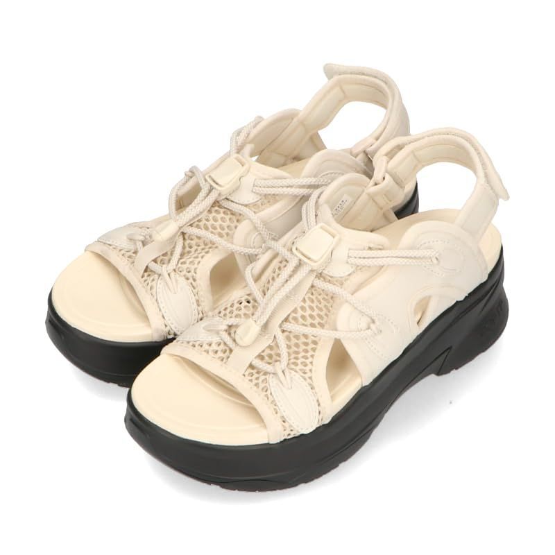 Size 23.0~23.5 cm_Color ベージュ オリエンタルトラフィック サンダル スポーツサンダル スポサン レディース 厚底 大きいサイズ 小さいサイズ 柔らかい 楽ちん 歩きやすい アジャスター メッシュ OT3213 ベージュ 23.0~