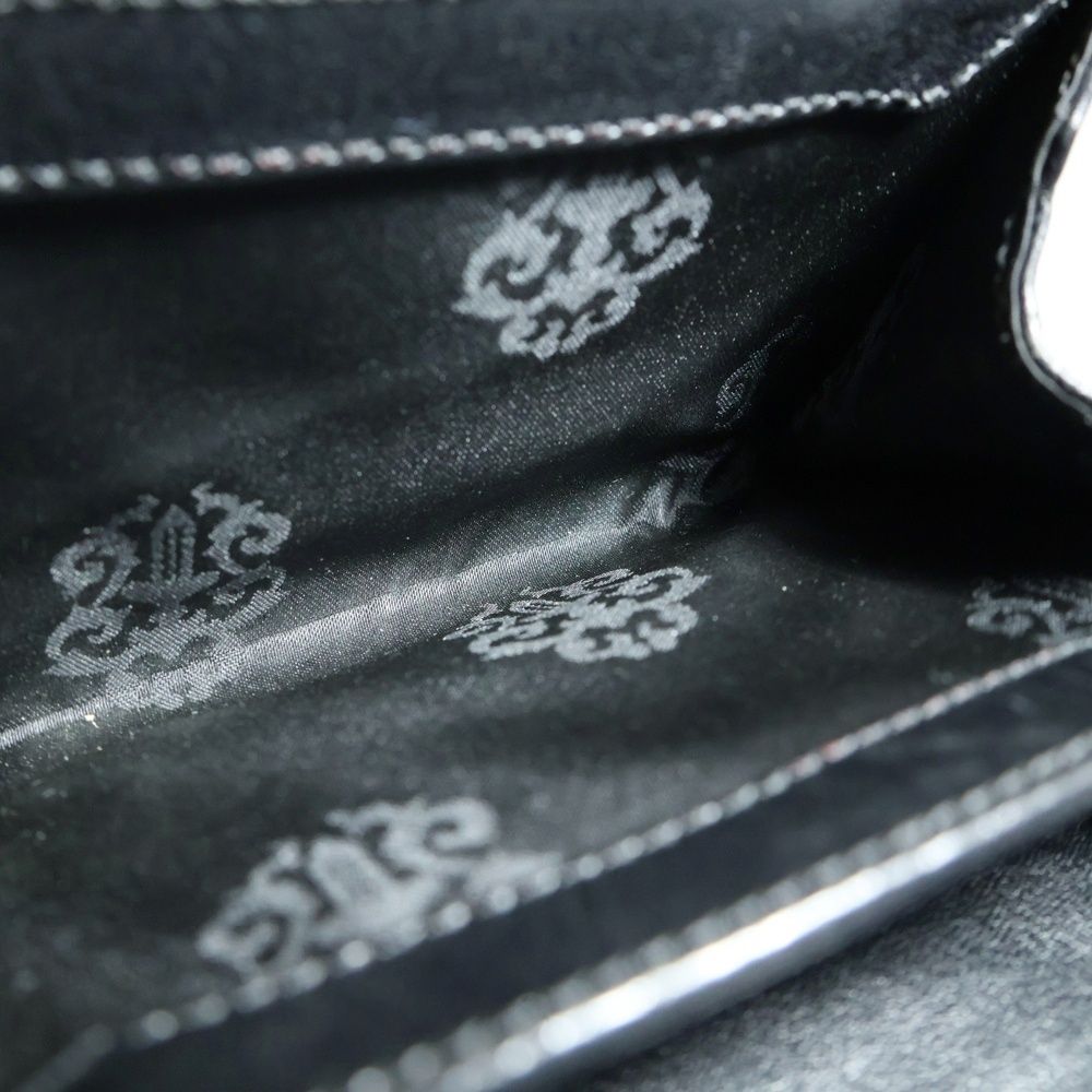  CHROME HEARTS クロムハーツ TINY WALLET タイニーレザーウォレット CHプラスボタン 財布 ブラック BCA 372 折り財布 小物