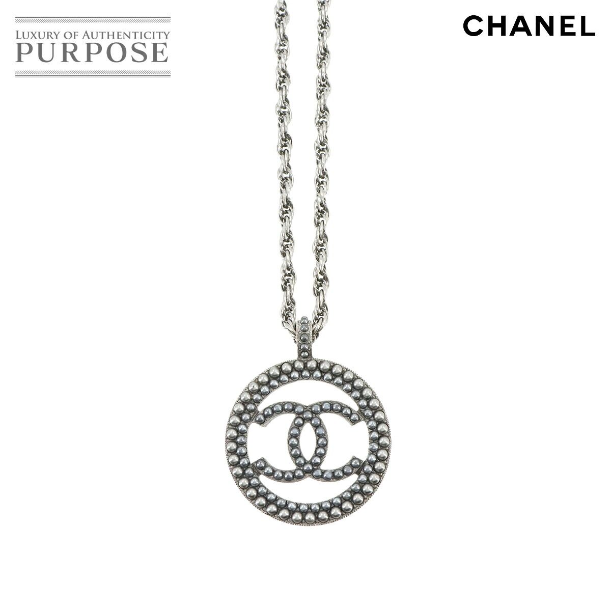 シャネル CHANEL ココマーク サークル ネックレス フェイクパール 
